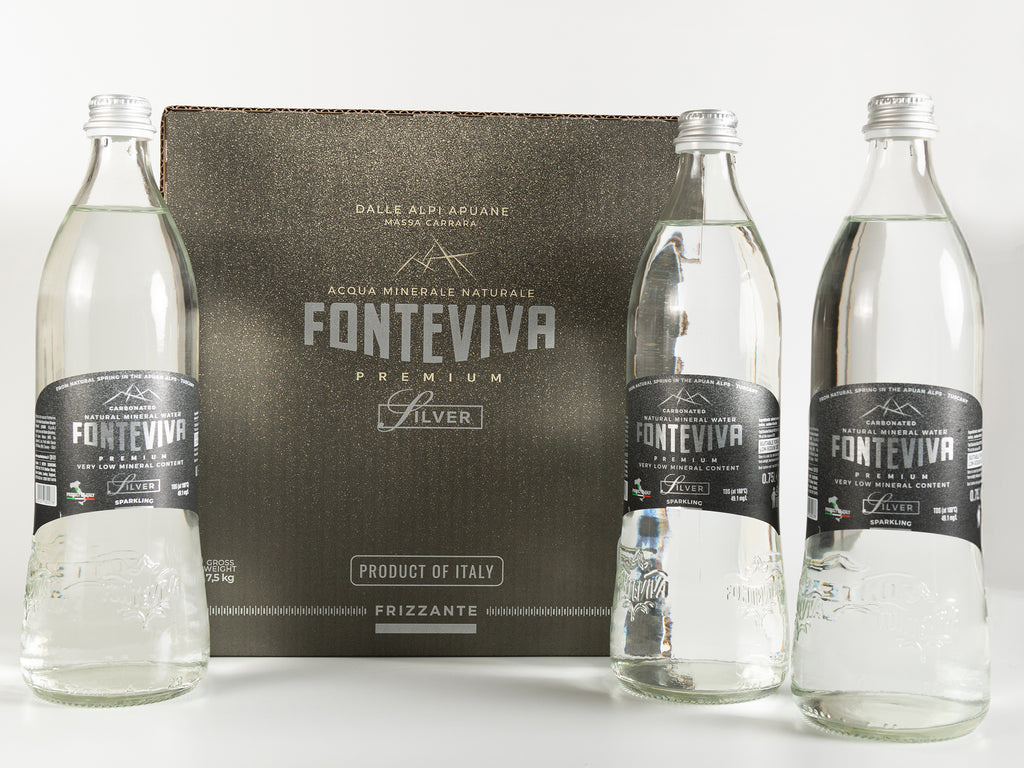 Fonteviva Silver – Sparkling Water (750ml Glass, Case of 6)